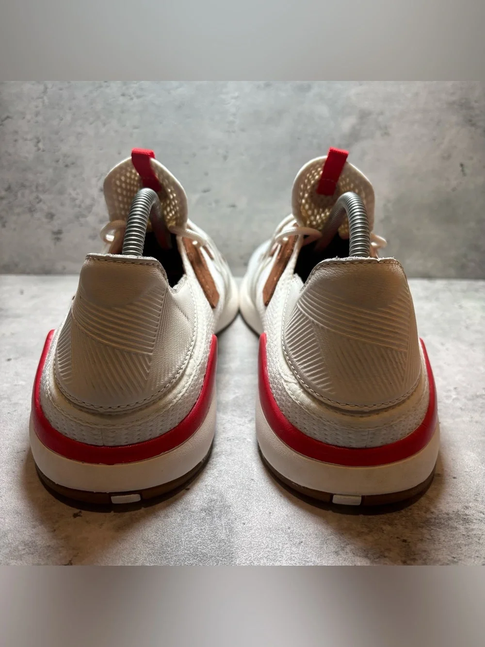 NEW OluKai Mio Li Sneakers Mens 11 Bright White/Red Lava Athletic Mesh Shoes